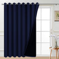 Yakamok 100% Blackout Thermal Insulated Grommet Curtains, Noise Reducing Barrier Panel for Sliding Glass Door, 2 Thick Layers Heat Light…
