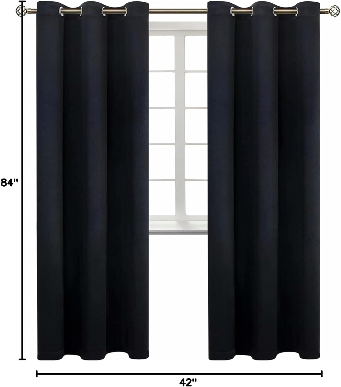 BGment Black Blackout Curtains for Living Room - Grommet Thermal Insulated Room Darkening Energy Saving Curtains for Bedroom, Set of 2 Pane…