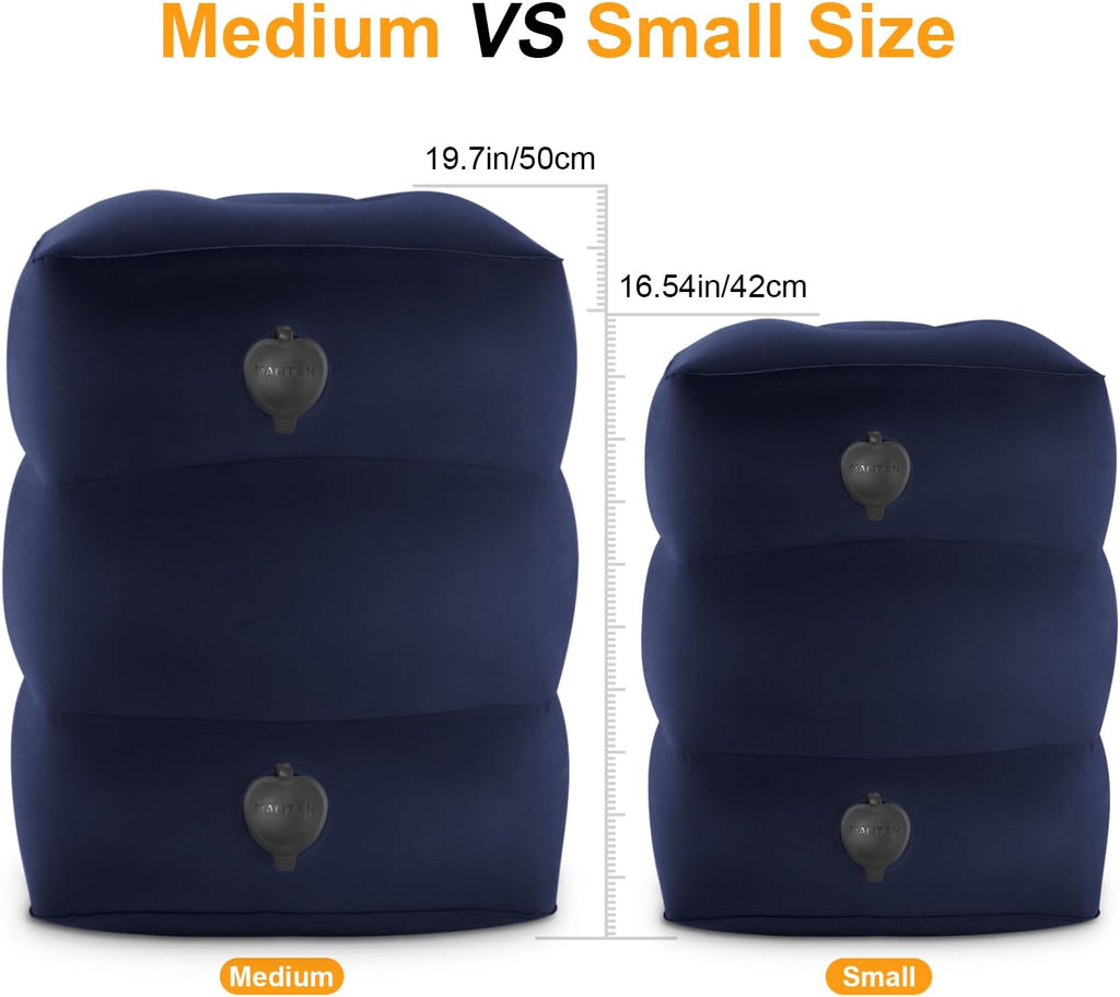 Inflatable Travel Foot Rest Pillow, Kids Airplane Bed, Adjustable Height Leg Pillow for Air Travel, Make a Flat Bed for Toddlers, Great…