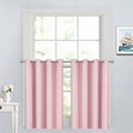 Yakamok Insulated Blackout Window Draperies - Energy Efficient Home Decor Grommet Top Curtains for Bedroom(Pink, 52Wx36L, 2 Panels)