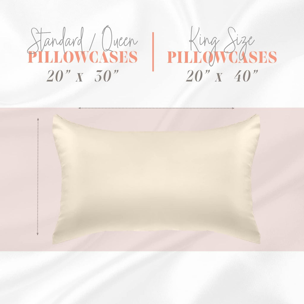 Elegantcomfort Elegant Comfort Silky and Luxurious 2-Piece Satin Pillowcase Set for Healthier Skin and Hair, Hidden Zipper Closure and Beau…
