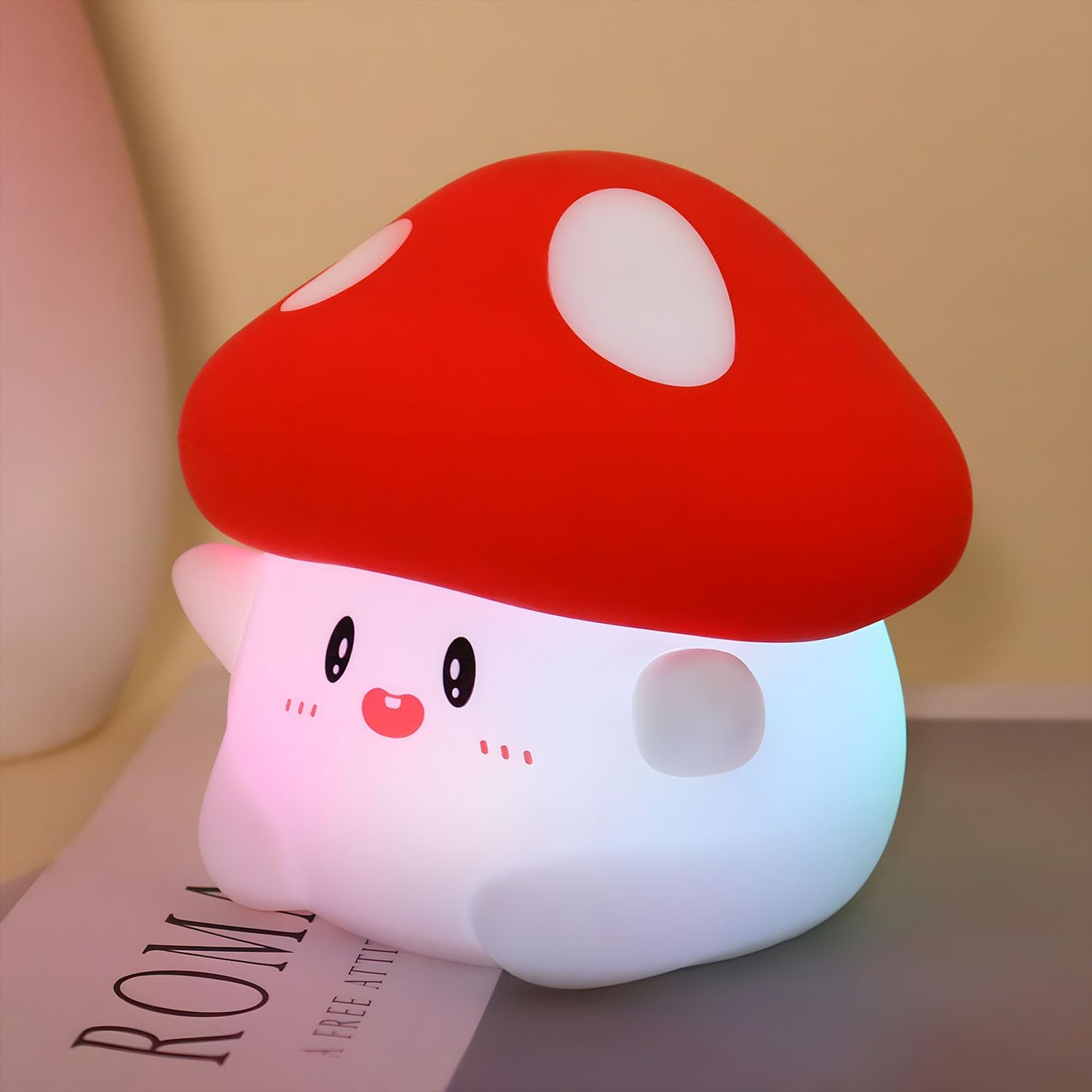 Rytinazzz Silicone Night Light for Kids, 50H Long Battery Mushroom Lamp, RGB Color Changing Mood Light, Gift for Kids, Rechargeable Tap…