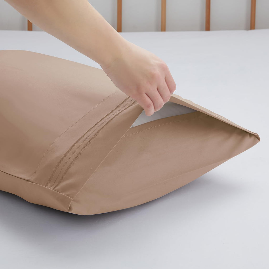 Nestl Taupe King Pillow Cases 2 – Soft King Size Pillow Case, 1800 Brushed Microfiber Pillowcases, Envelope Closure Pillowcase, King Pillow…