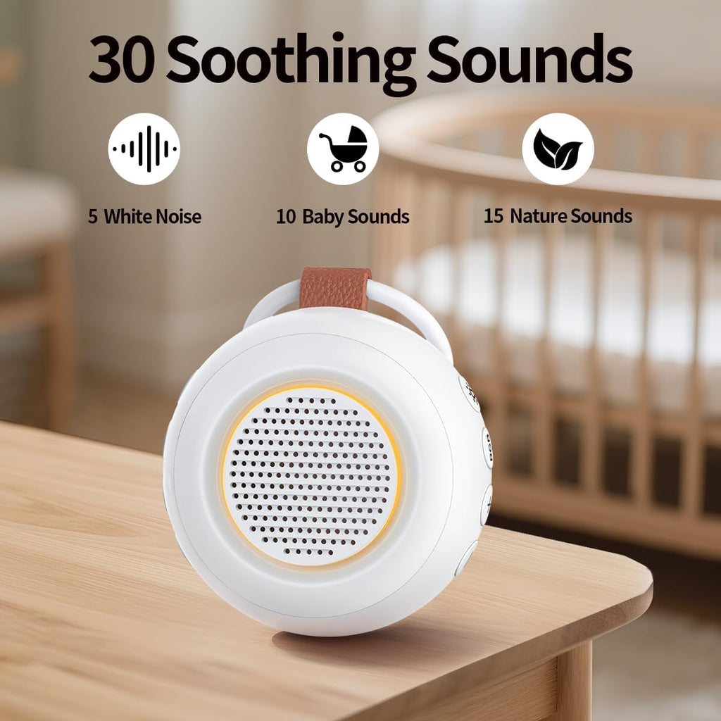 Sound Machine Noise Machine with 30 Soothing Sounds 12 Night Lights 4 Timers Memory Function 32 Level Volume Rechargeable Battery for…
