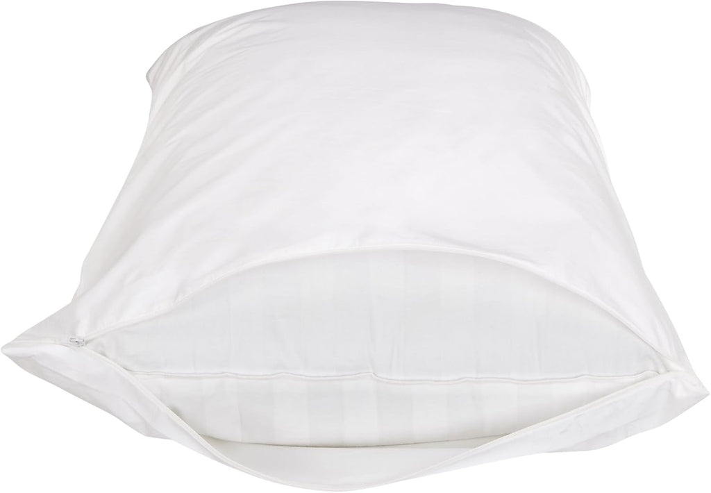 Amazon Basics King Pillow Pillowcases with Zipper, 100% Cotton Hypoallergenic, Pillow Protector, White (37 x 21 Inches), Pillows Not…