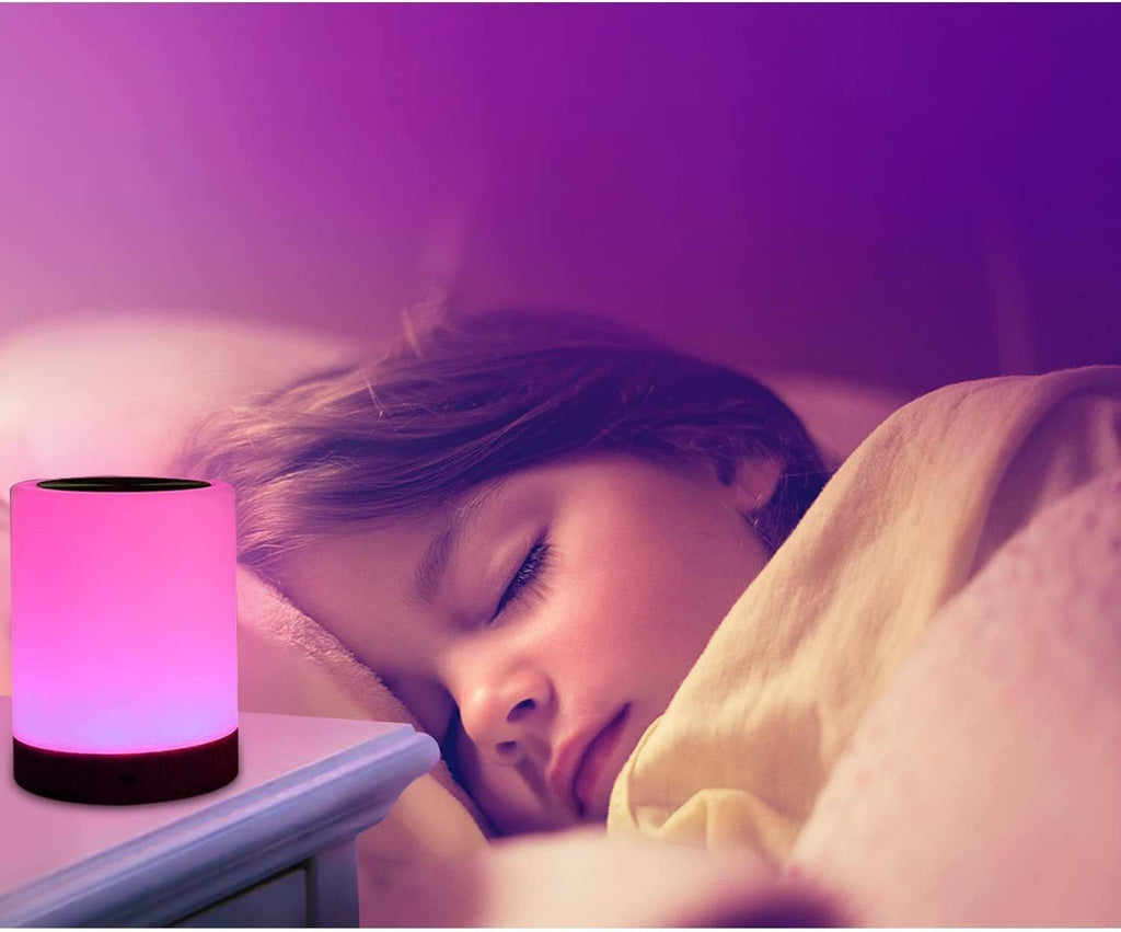 Unifun Touch Control Night Light - Rechargeable Bedside Table Lamp with Dimmable Warm White (2800K-3100K) & RGB Color Changing, Portable Co…