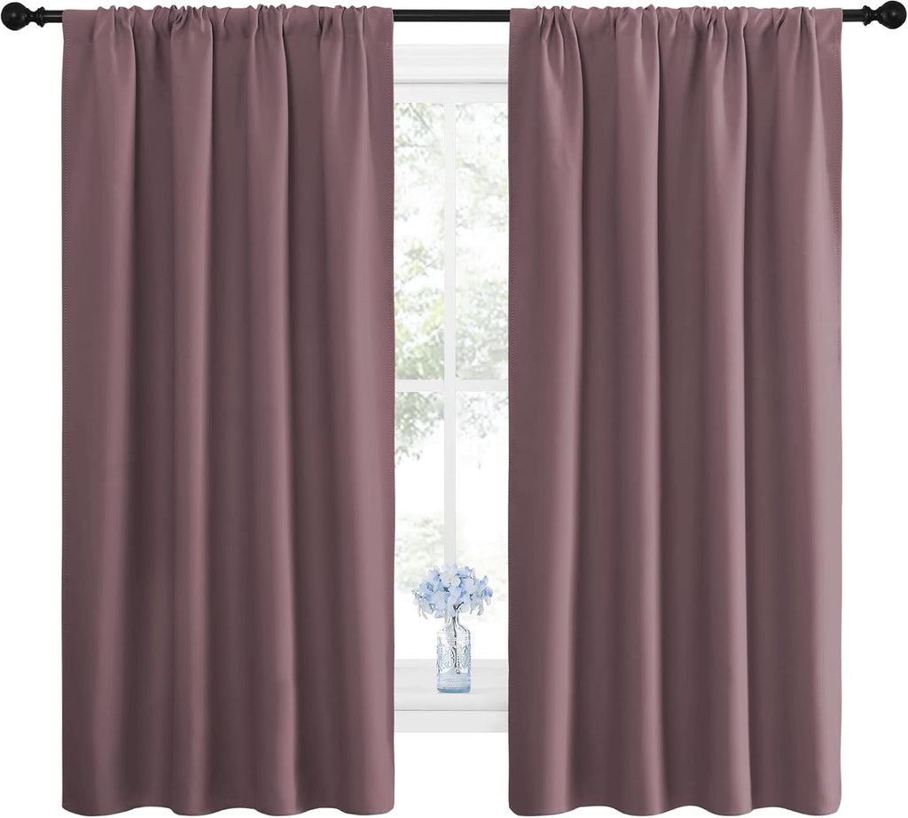 Nicetown Blackout Curtains for Living Room, Darkening Window Curtain Panels, easy maintenance Solid Thermal Insulated Draperies/Drapes…