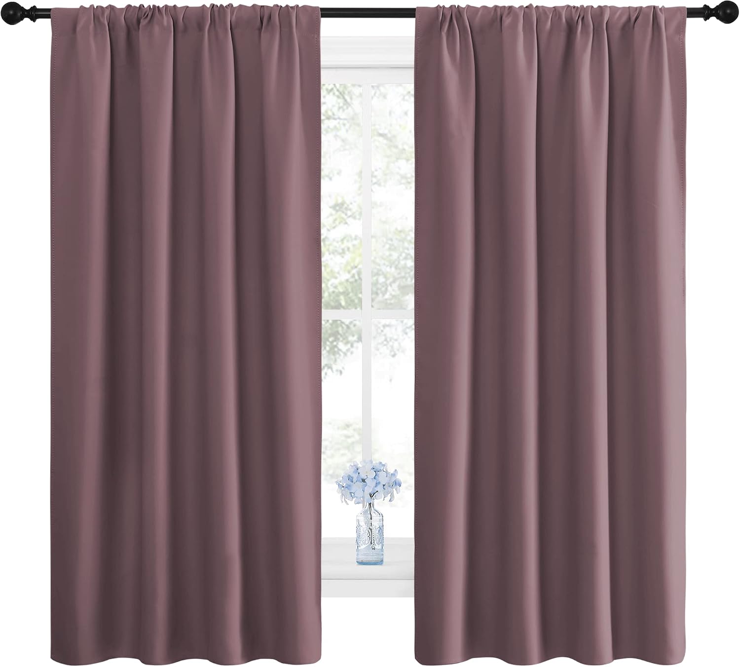 Nicetown Blackout Curtains for Living Room, Darkening Window Curtain Panels, easy maintenance Solid Thermal Insulated Draperies/Drapes…