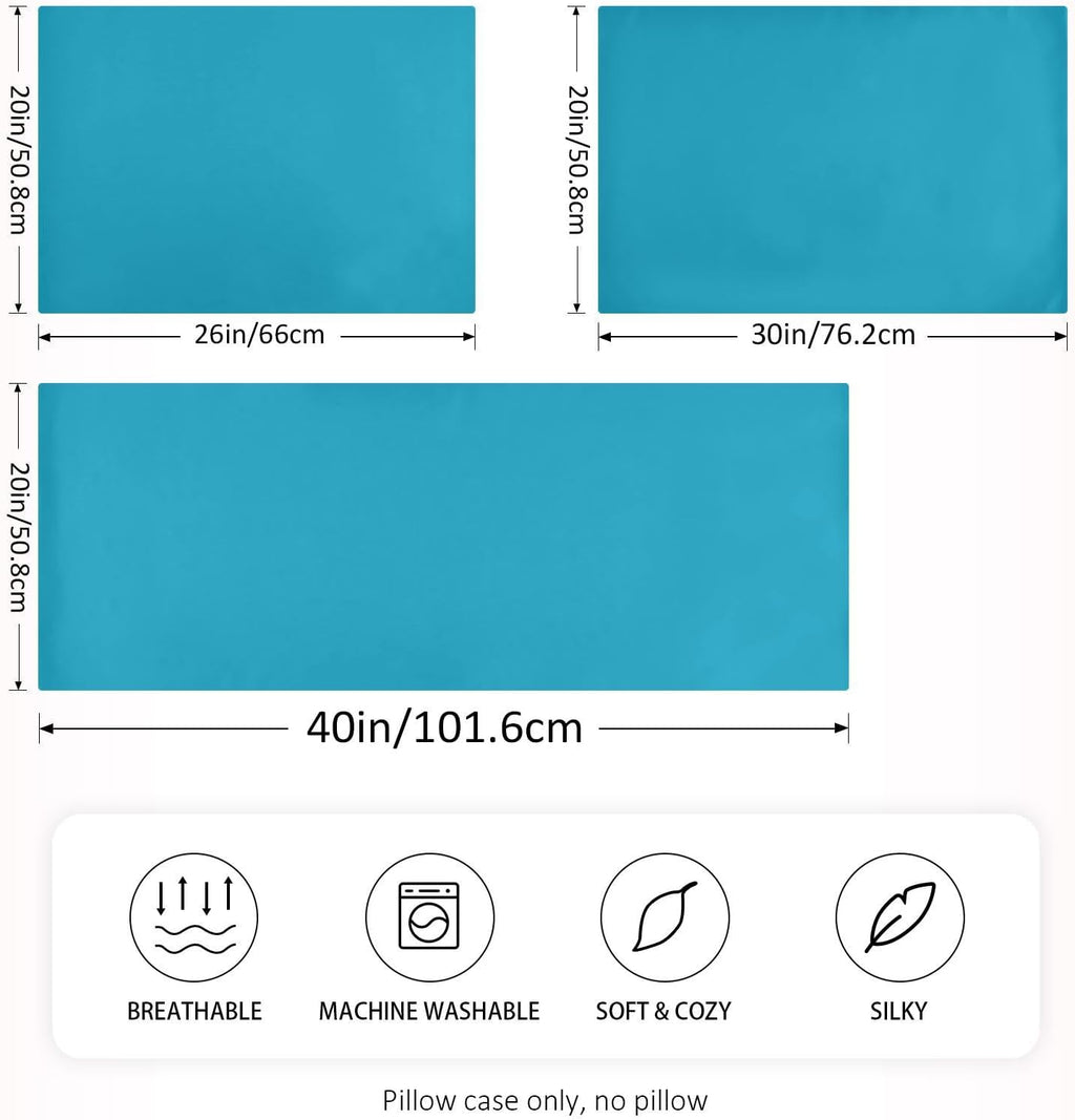 Blue Color Pillow Covers Silk Pillowcase for Hair and Skin Breathable Smooth Soft Satin Pillowcase Standard Size Pillow Case for Hot…