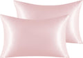 Ntbay 2 Pack Satin Standard Pillowcases for Hair and Skin, Luxurious and Silky Pillow Cases with Envelope Closure, 20x26 Inches, Light Pink…