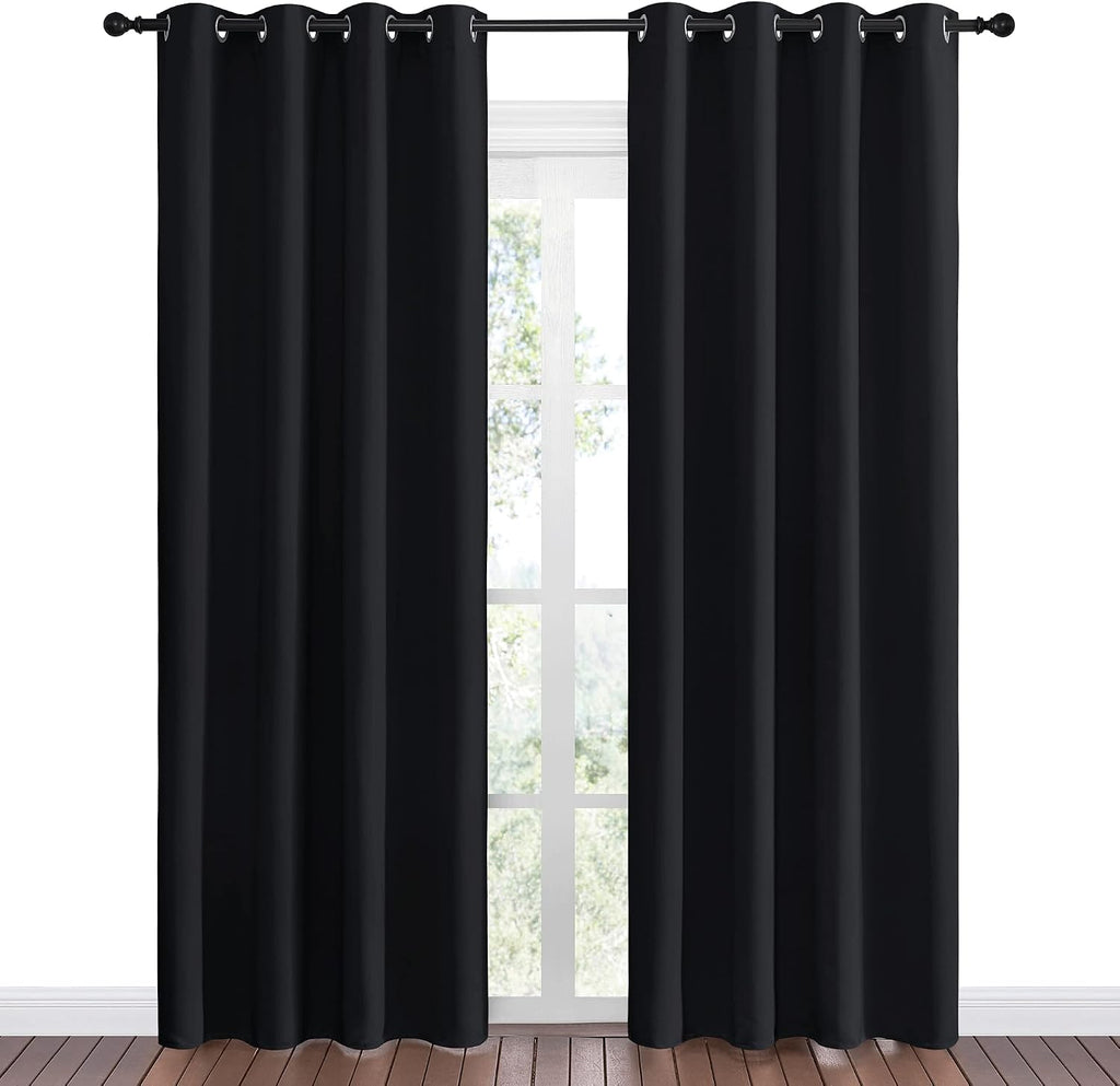Nicetown Blackout Curtain Panels 86 inches - Light Reducing Thermal Insulated Solid Grommet Blackout Curtains/Panels/Drapes for Living Room…