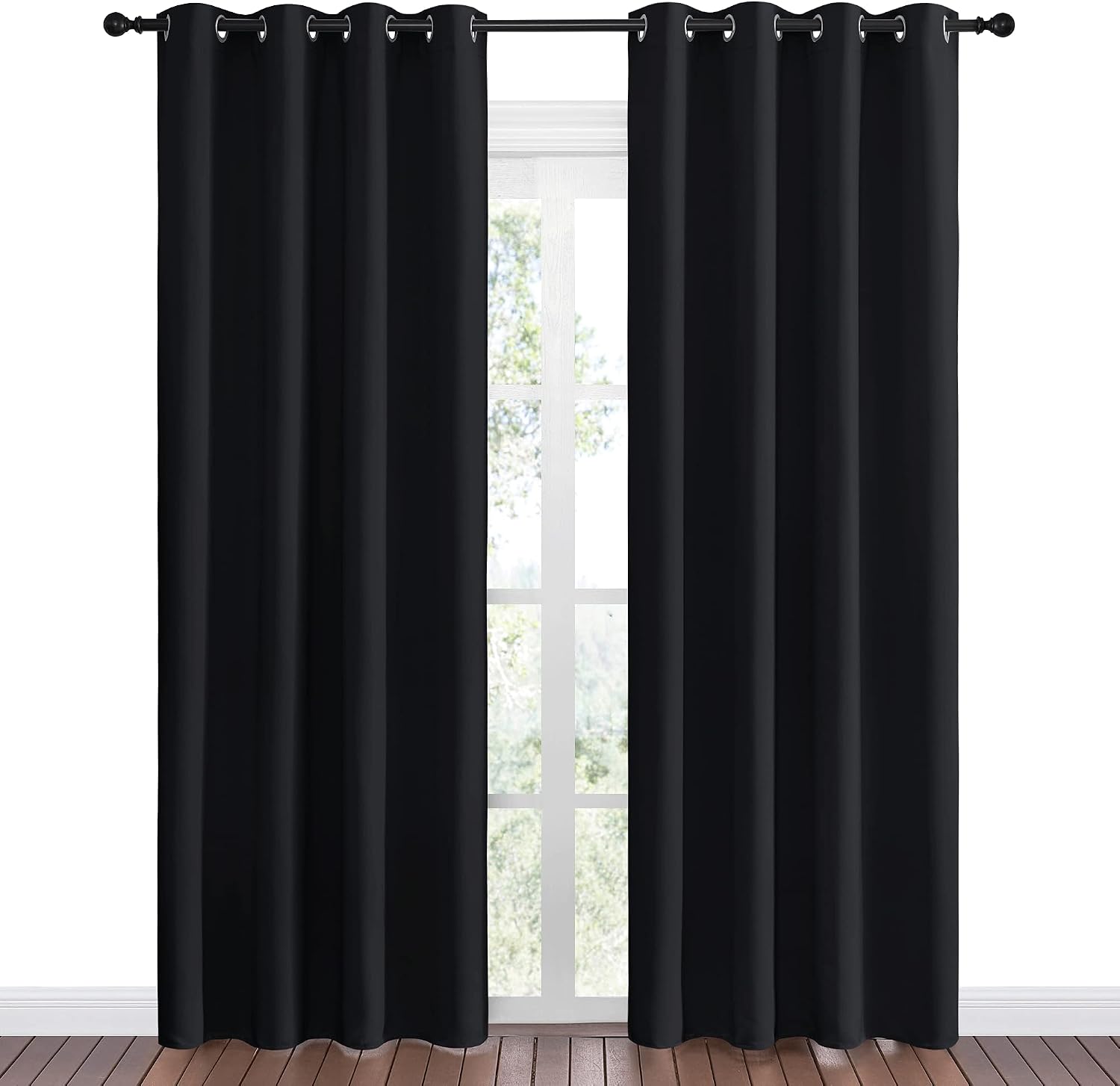 Nicetown Blackout Curtain Panels 86 inches - Light Reducing Thermal Insulated Solid Grommet Blackout Curtains/Panels/Drapes for Living Room…