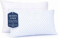 Nestl Cooling Memory Foam Pillow with Down Alternative Pillows Combo Set - Queen Size Set of 2, 1 Soft and 1 Firm, Adjustable for Side, Bac…