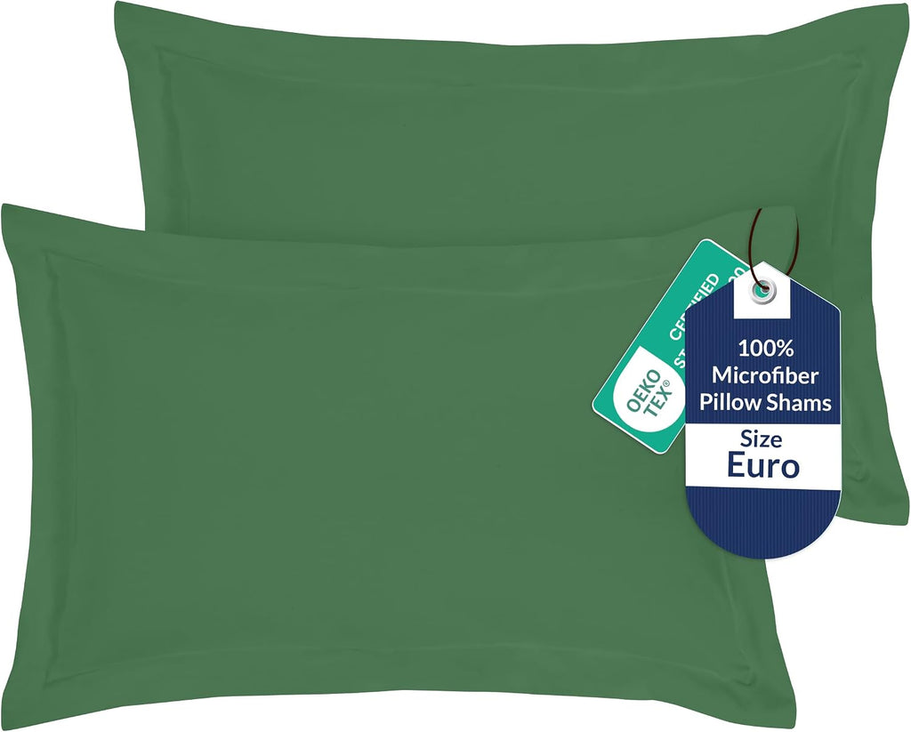 Royalelinens Royale Linens Pillow Shams 2 Pack Euro Size 26x26 Inch- Brushed 1800 Microfiber - Bed Pillow Shams, Wrinkle Resistant Super So…