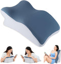 YouBath Reading Prone, Ergonomic Back Support Pillow for Bed Sitting Up Prone Pillow Face Down Sleep, Resting, Relaxing Back, Blue Blue