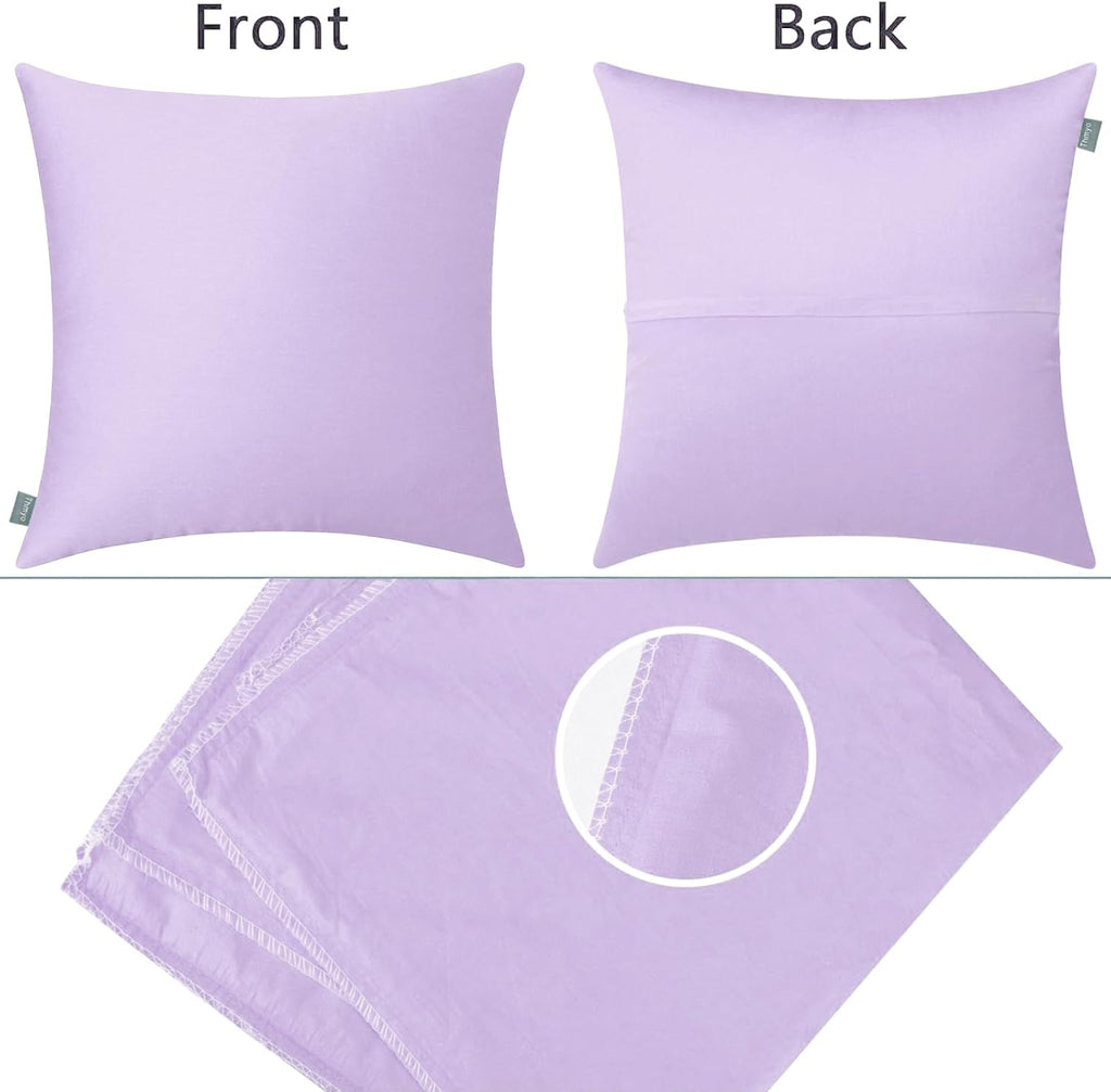 Thmyo 4-Pack 100% Cotton Comfortable Solid Decorative Throw Pillow Case Square Cushion Cover Pillowcase Sublimation Blank Pillow Covers DIY…