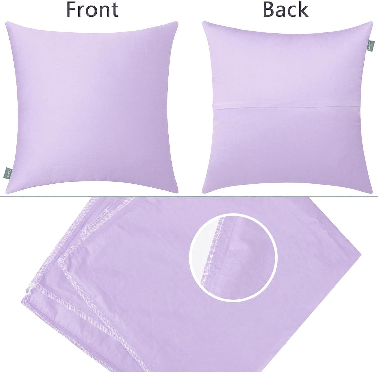 Thmyo 4-Pack 100% Cotton Comfortable Solid Decorative Throw Pillow Case Square Cushion Cover Pillowcase Sublimation Blank Pillow Covers DIY…