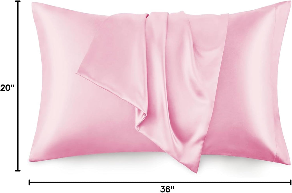 Lovescabin Love's cabin Satin Pillowcase Set of 2 King Size 20x36, Cooling Pillow Covers for Hair and Skin, Silky Smooth with Envelope Clos…