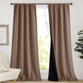 Nicetown Complete Blackout Room Warming Shades for Large Window Door, 100% Blackout Window Curtain Panels with Black Lined, 52 inches Width…
