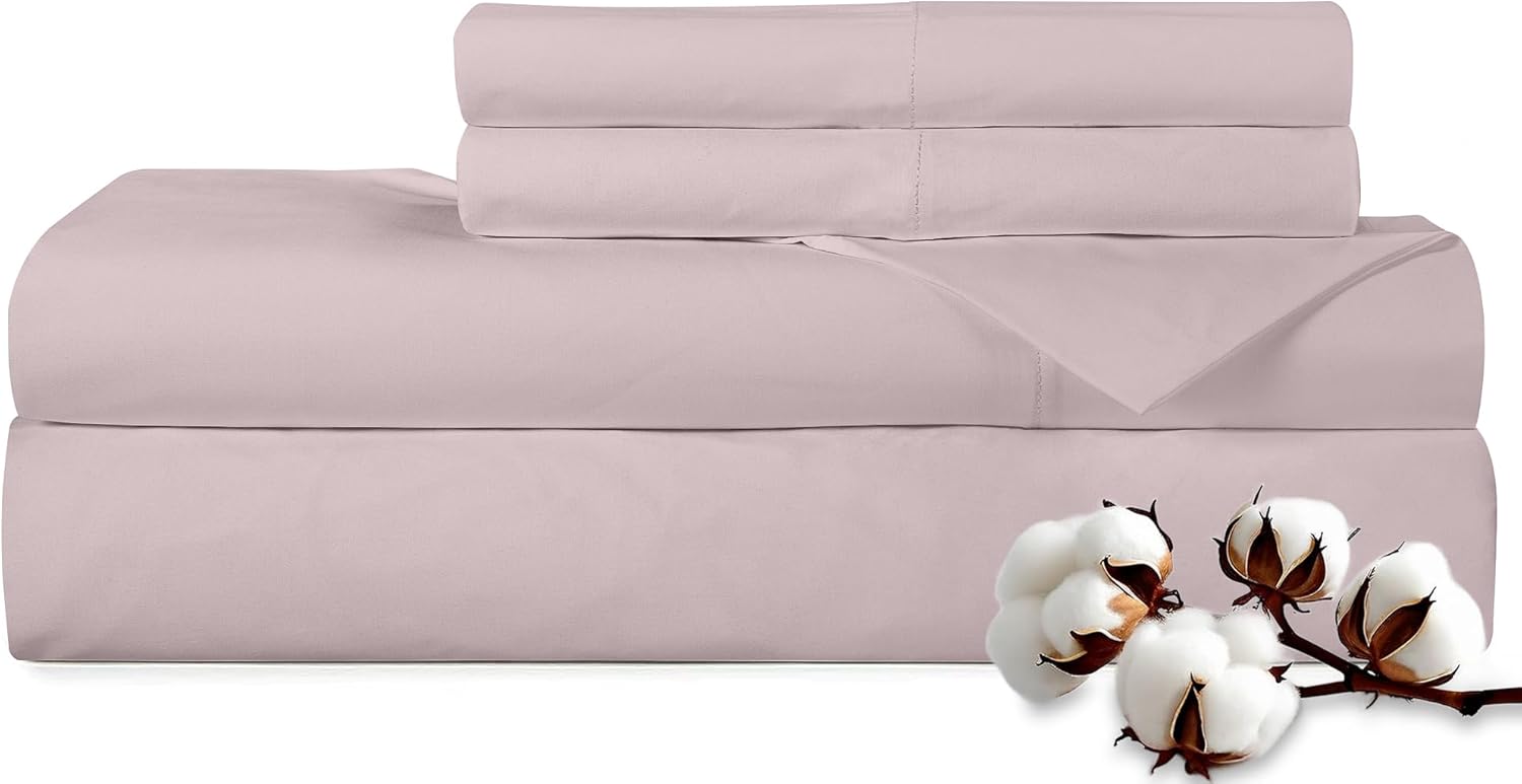 Royalelinens ROYALE LINENS 300 Thread Count 100% Long Staple Combed Cotton Sheet Set - 3 Piece Twin Bed Sheets - 1 Fitted, 1 Flat & Pillow…