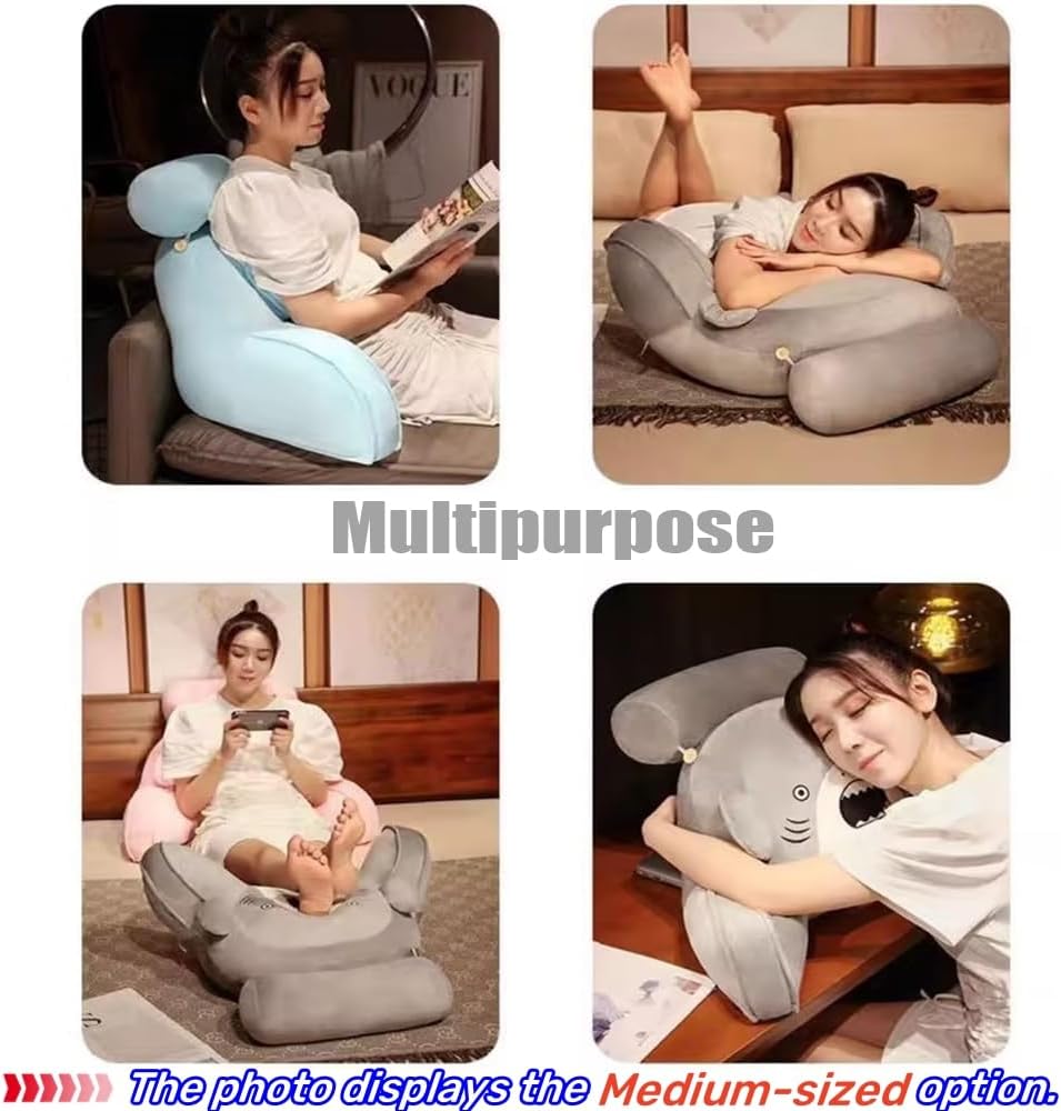 Sexysamba Bed Rest Reading Pillow - Kawaii Soft Lumbar Pillows Rest Cushion with Washable Cover, Bedrest Pillow with Arms for Sitting in Be…
