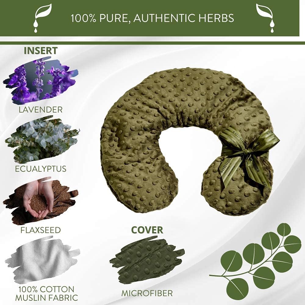 Your Personal comfort Ritual Sonoma Lavender Luxury Eucalyptus/Lavender Heatable/Chillable Neck Pillow, Microwaveable for Neck and Shoulde…