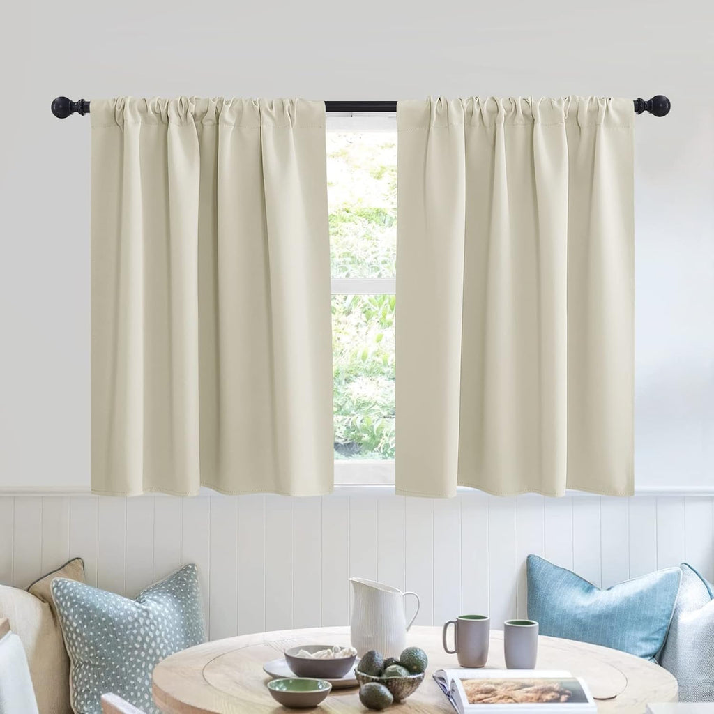 Rybhome RYB HOME Privacy Bathroom Window Curtains, Short Thermal Insulated Heat Blocking Privacy Rod Pocket Half Window Curtain Tiers for N…