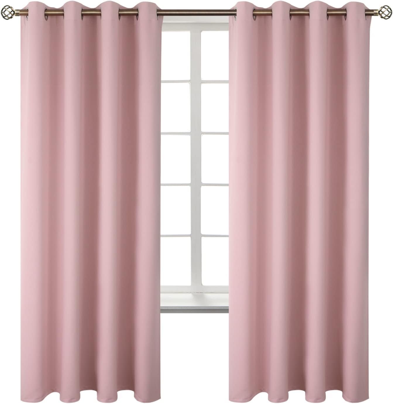 BGment Room Darkening Curtains 72 Inches Long - Grommet Thermal Insulated Drapes Window Treatment Curtains for Bedroom, 2 Panels, 52 x 72 I…