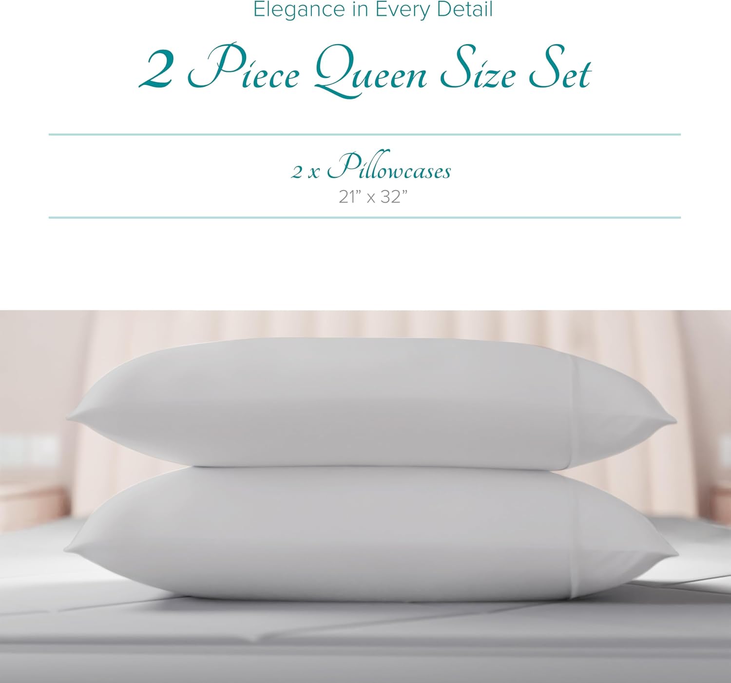 Carressa Linen 100% Egyptian Cotton Standard/Queen Size Pillow Cases Set of 2-800 Series Tulips Collection Queen Pillow Cover for…