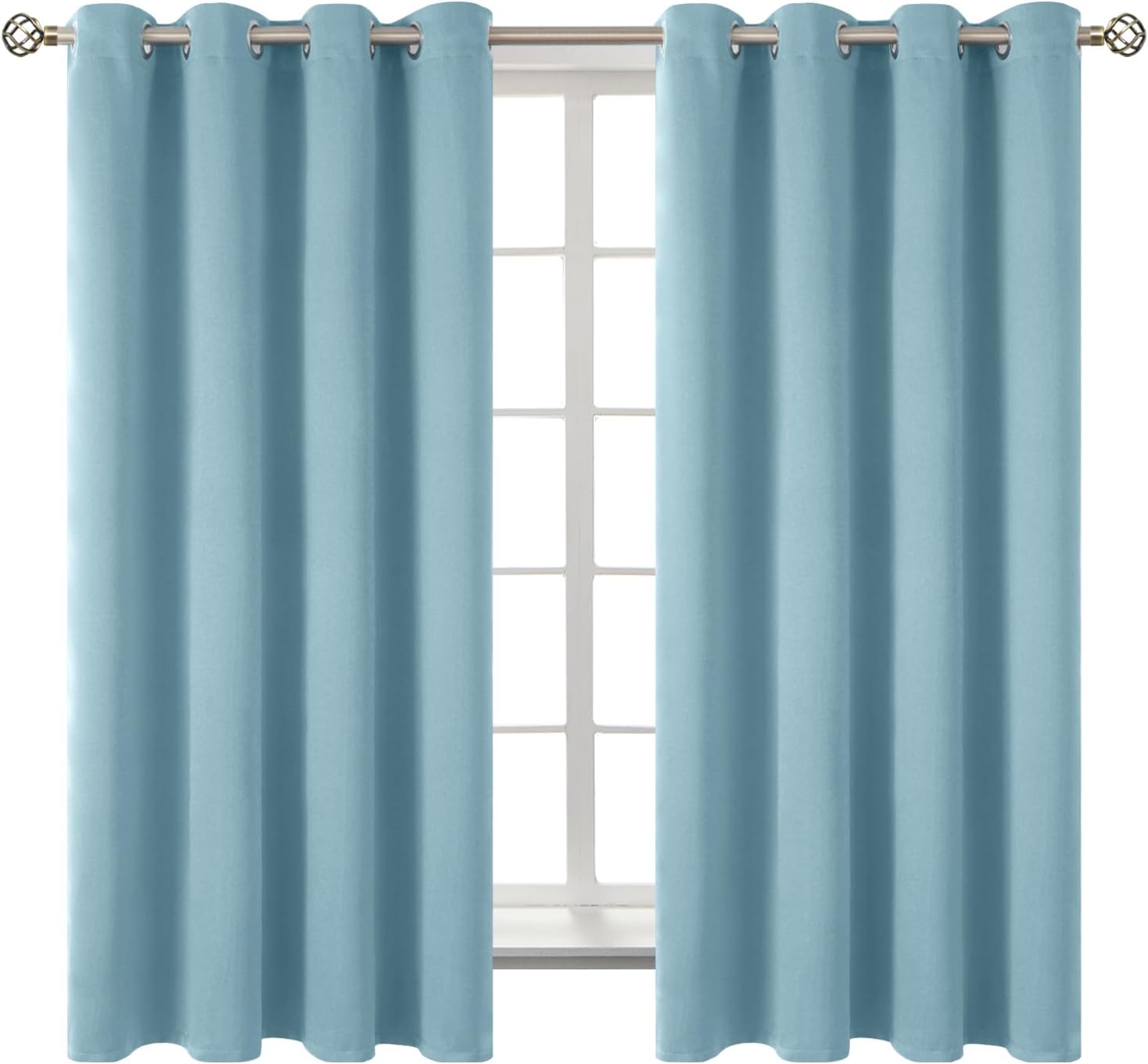 BGment Room Darkening Curtains 63 Inches Long - Grommet Thermal Insulated Drapes Window Treatment Curtains for Bedroom, 2 Panels, 52 x 63 I…