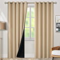 BGment Thermal Insulated 100% Blackout Curtains for Bedroom with Black Liner, Double Layer Full Room Darkening Noise Reducing Grommet Curta…