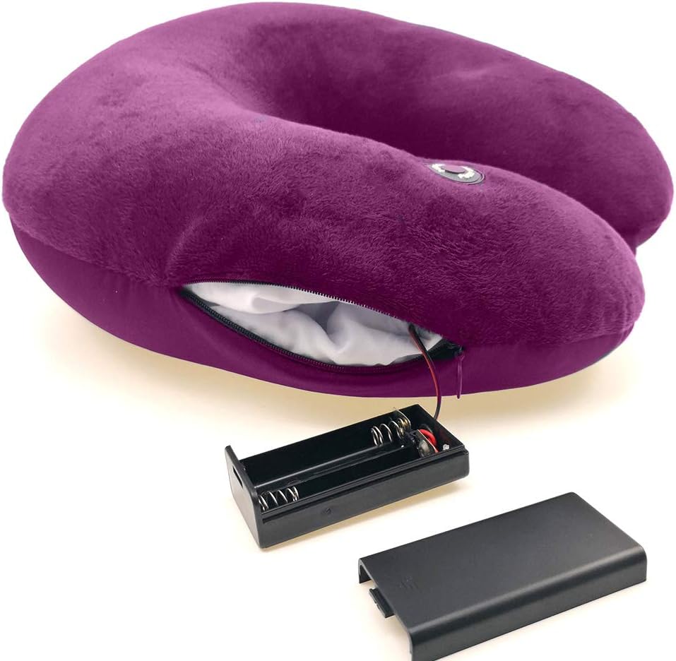 Hooshing Vibrating Neck Pillow Massage relaxation for Traveling Home Rest Neck Pillows for, Gift for Parents
