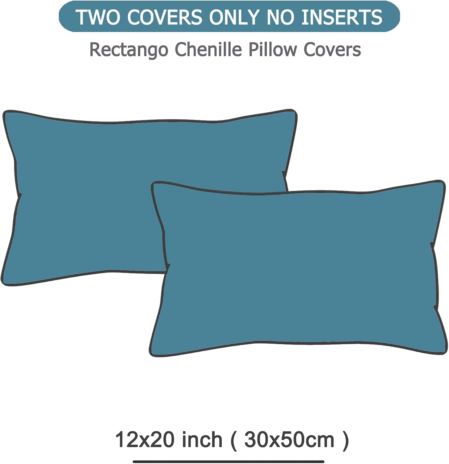 Gawamay Set of 2 Decorative Lumbar Soft Chenille Throw Pillow Covers 12x20 Inch (30x50 CM), Boho Farmhouse Cushion Cases, Couch Pillow Cove…