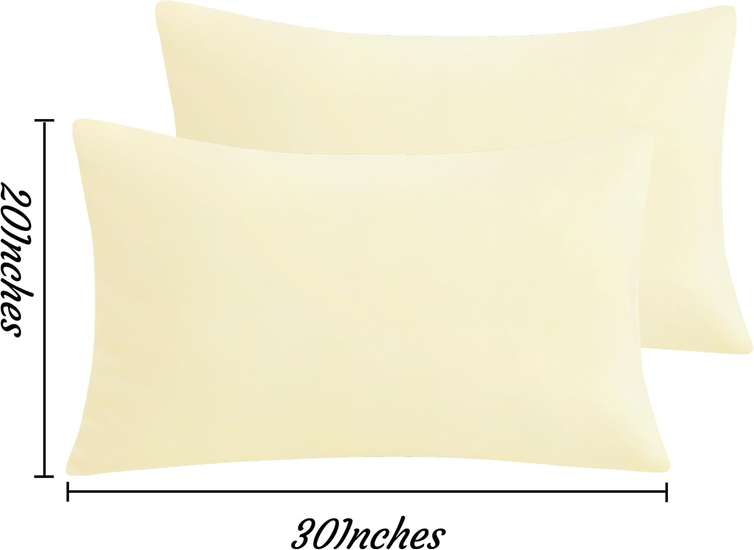 Ntbay Queen Pillow Cases Set of 2, 2 Pack Brushed Microfiber 20x30 Pillow Cases, Soft, Wrinkle, Fade, Stain Resistant Ivory Pillow Cases wi…