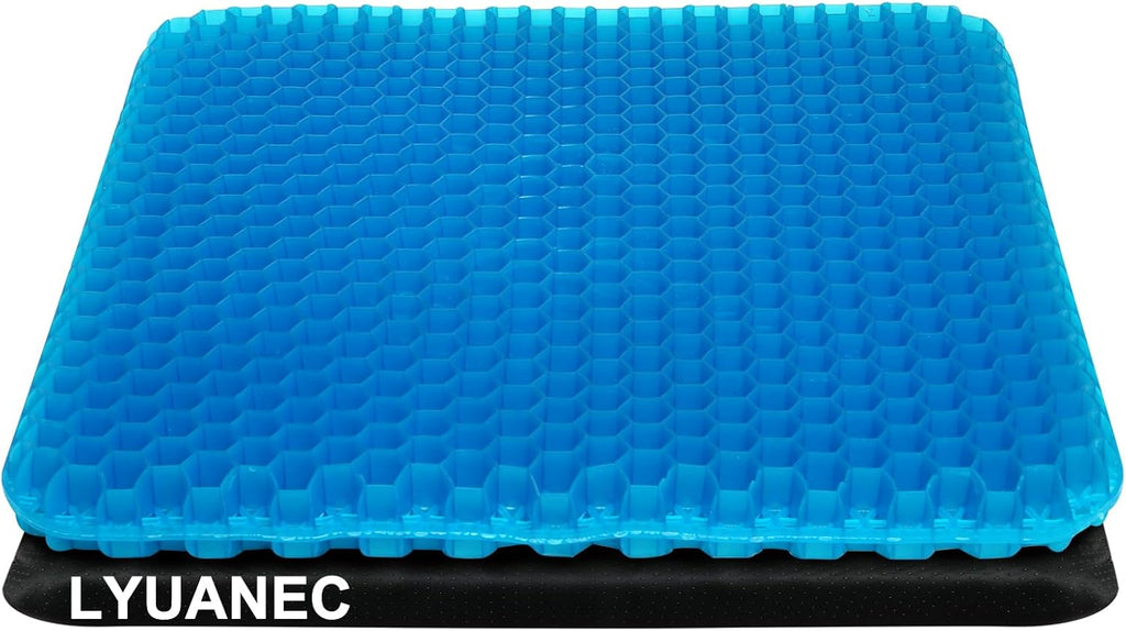 Gel Seat Cushion for Long Sitting - 18.5" x 17" x 1.4" (Large&Soft) Gel Cushion for People Over 100 lbs, Pressure Relief Cushions for…