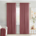Miulee Dusty Rose Back Tab Blackout Curtains 72 Inches Long 2 Panels Set for Living Room Bedroom Privacy, Rod Pocket/Pinch Pleat Thermal In…