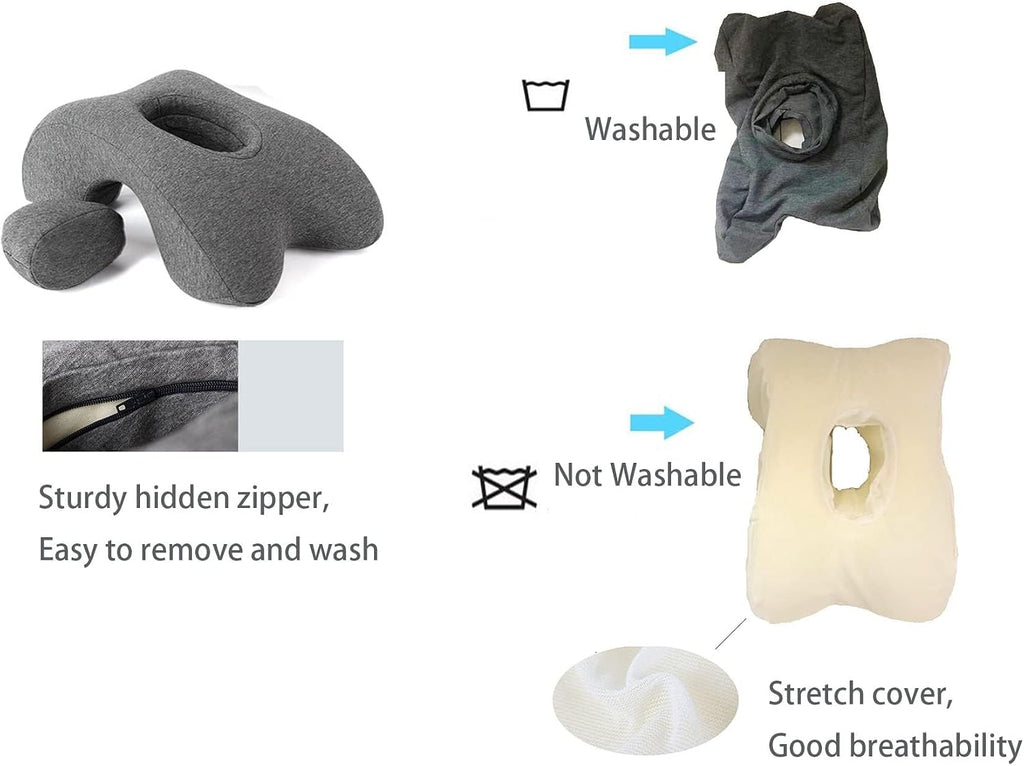 Fcare Desk Pillow for Napping, Travel Neck Pillow Memory Foam Wedge for Sleeping, Slow Rebound Back Pillow (Slightly Hard) for Slender Ladi…