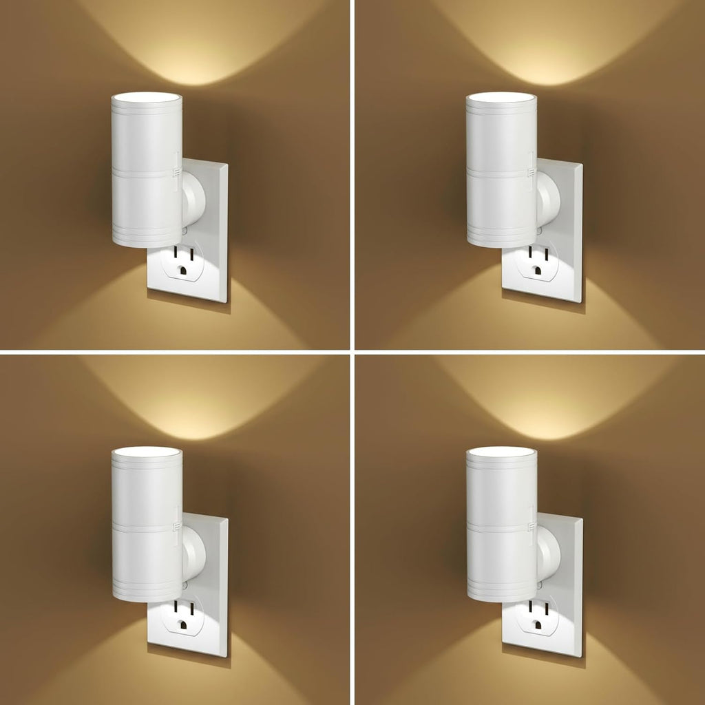 Likelgn Night Light Plug into Wall, 4 Pack Dimmable LED Nightlight with Dusk to Dawn Sensor, Soft White Glow, for Hallway, Bathroom…