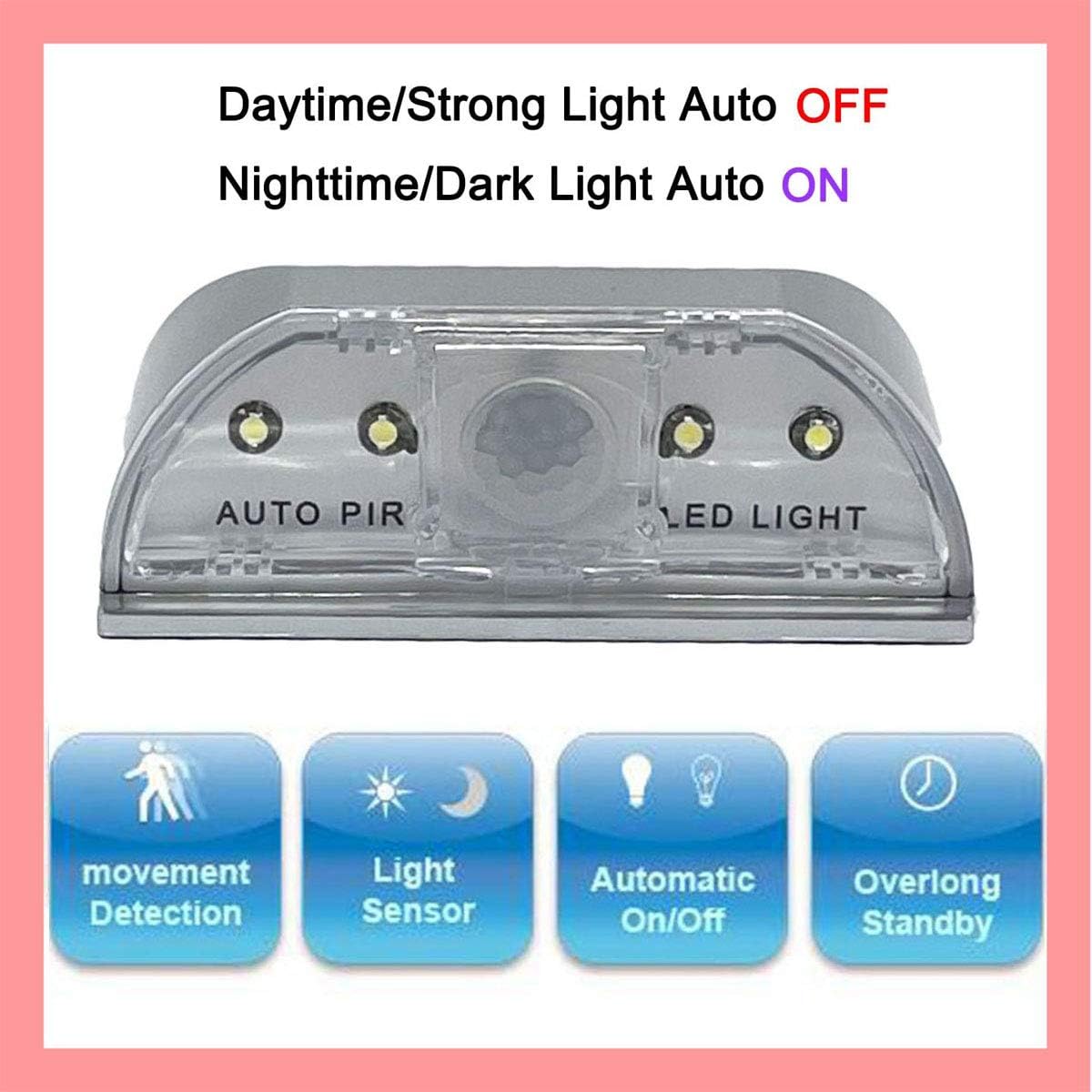 Home Keyhole Infrared PIR Wireless Auto Sensor Motion Detector LED Light lamp for Kitchen Hallway Stairway Silver