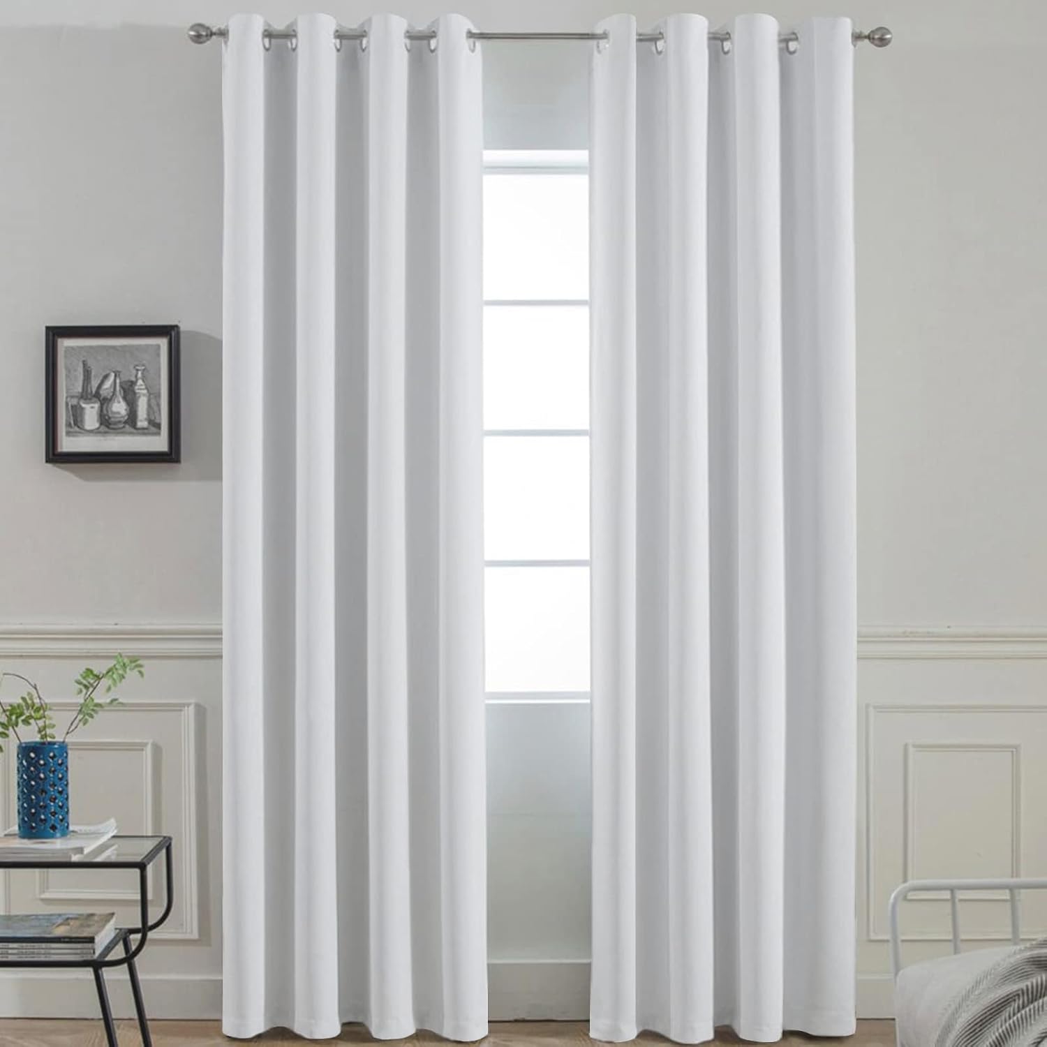 Yakamok 96 Inch Length Room Darkening Drapes Blackout Curtains for Bedroom, Thermal Insulated Grommet Curtain Panels for Living Room,52W x…