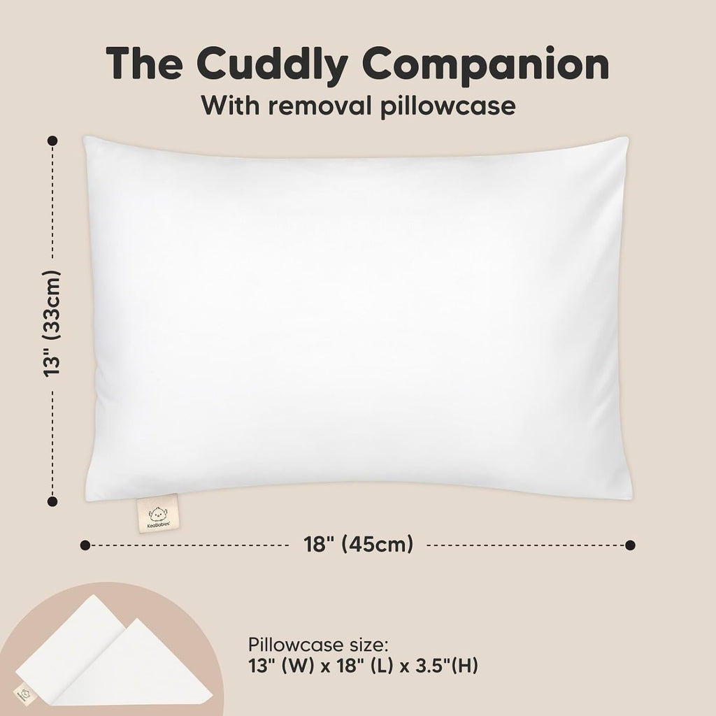 KeaBabies Toddler Pillow with Pillowcase - 13x18 My Little Cuddly Kids Travel Pillows for Sleeping, Nap, Viscose from Bamboo Nursery…