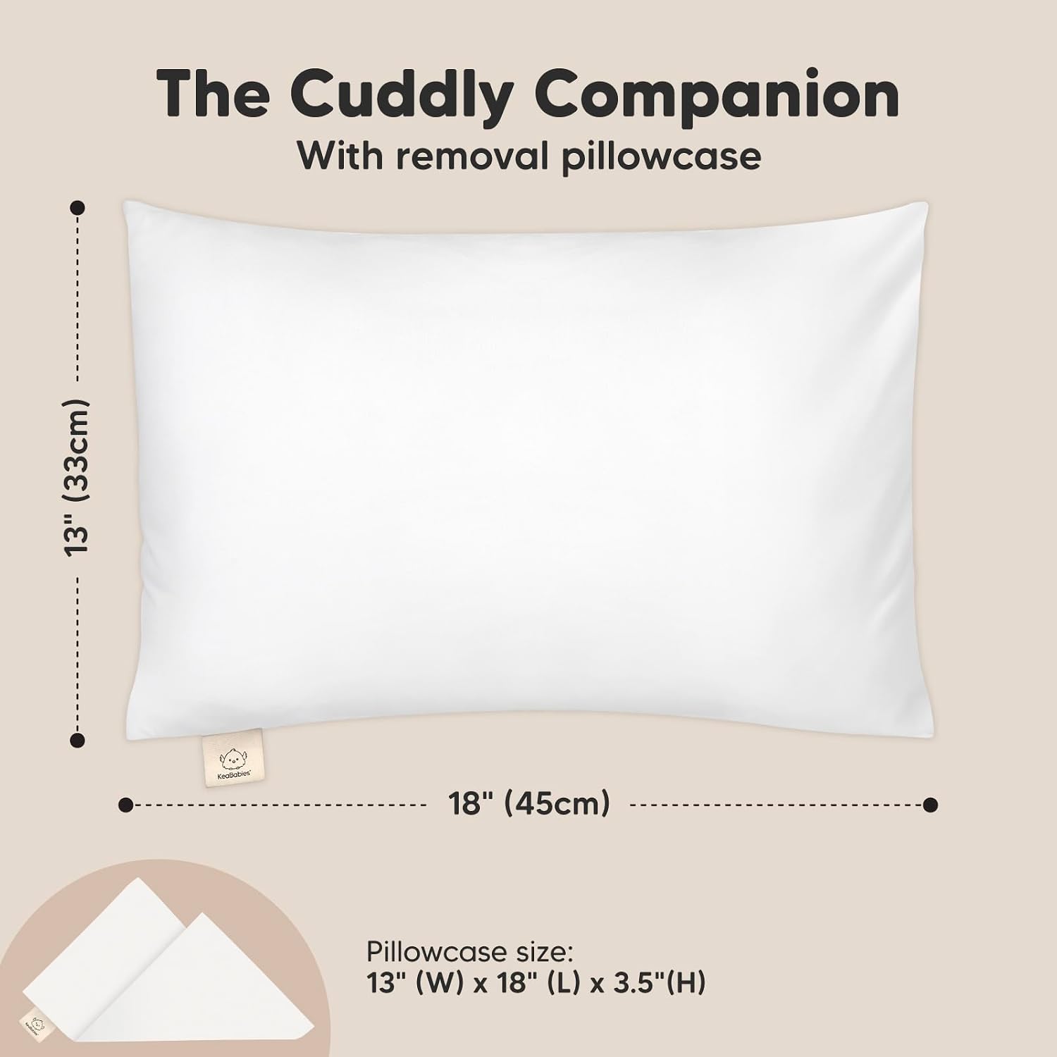 KeaBabies Toddler Pillow with Pillowcase - 13x18 My Little Cuddly Kids Travel Pillows for Sleeping, Nap, Viscose from Bamboo Nursery…