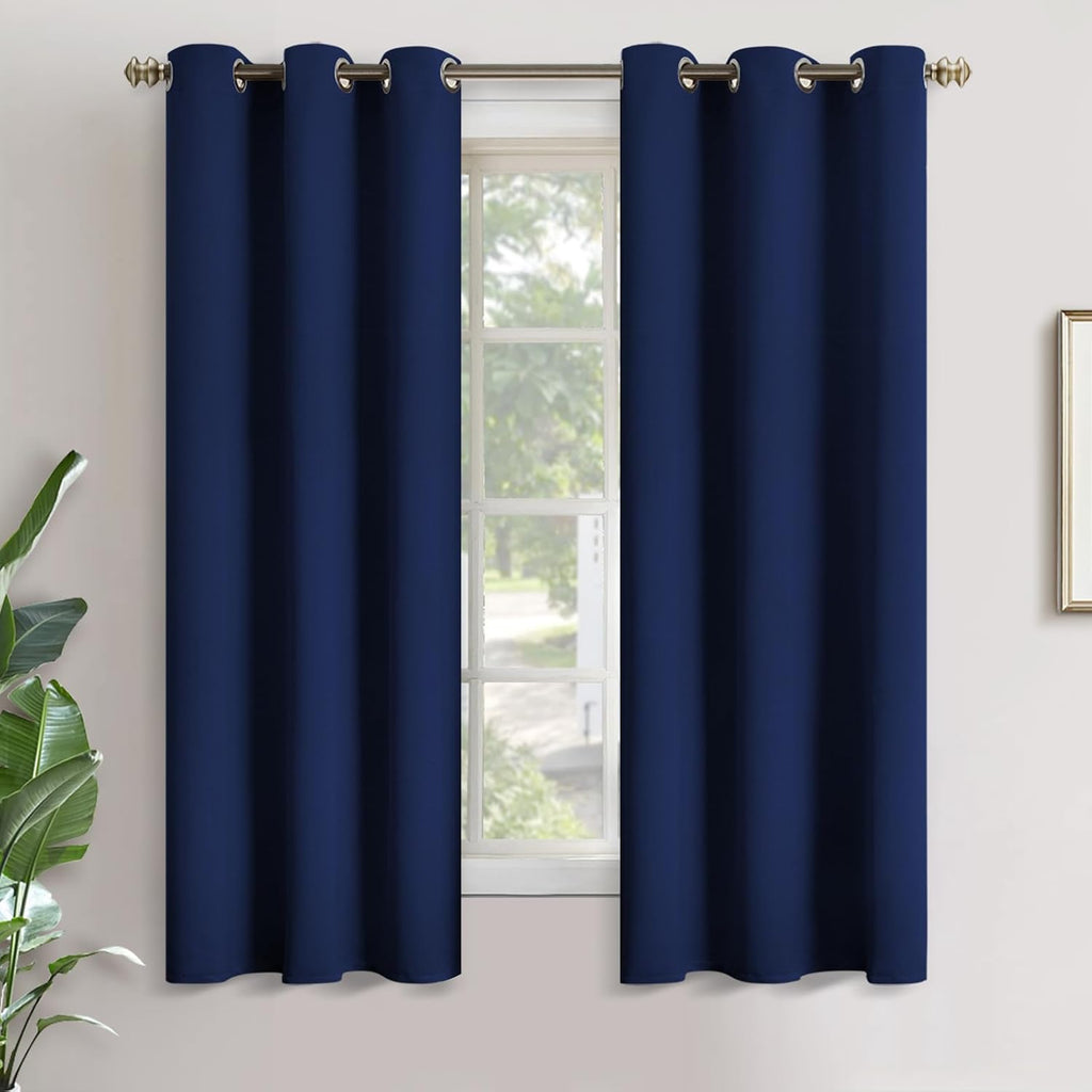 YoungsTex Blackout Curtains 63 Inch Length for Bedroom - Thermal Insulated with Grommet Small Half Window Drapes for Kitchen Bathroom, 2 Pa…