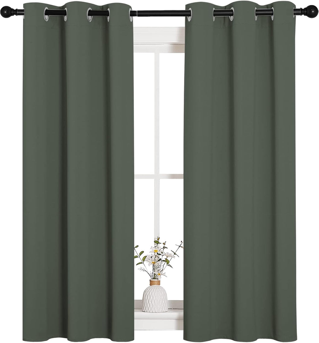 NICETOWN Blackout Draperies Curtains for Kids Room, Window Treatment Thermal Insulated Solid Grommet Blackout Drape Panels for Bedroom…