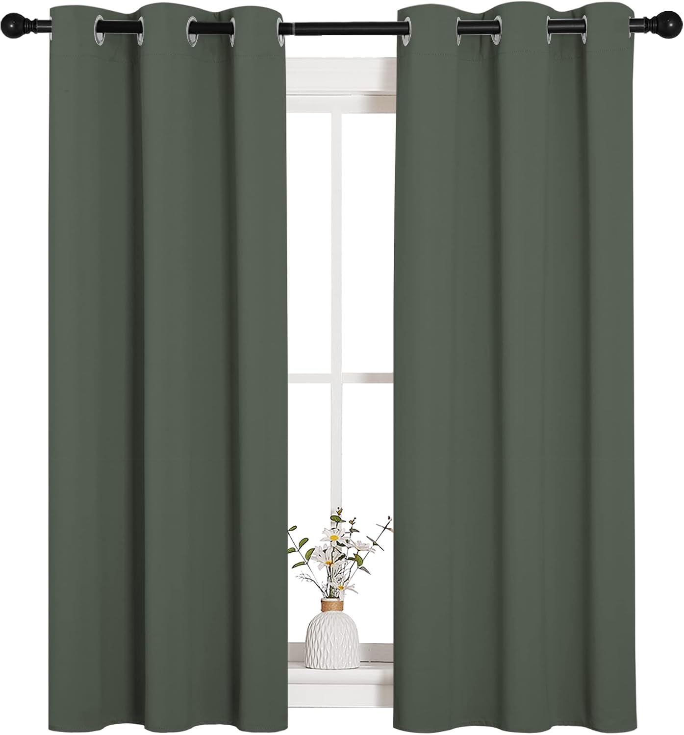 NICETOWN Blackout Draperies Curtains for Kids Room, Window Treatment Thermal Insulated Solid Grommet Blackout Drape Panels for Bedroom…
