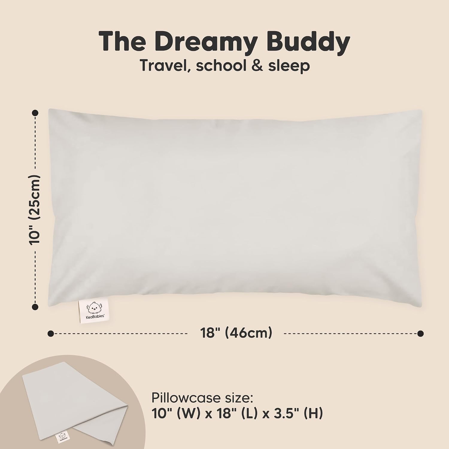 Toddler Pillow with Pillowcase - 10x18 My Little Dreamy Kids Travel Bed Pillows for Sleeping, Organic Cotton Small Pillowcase, Soft &…