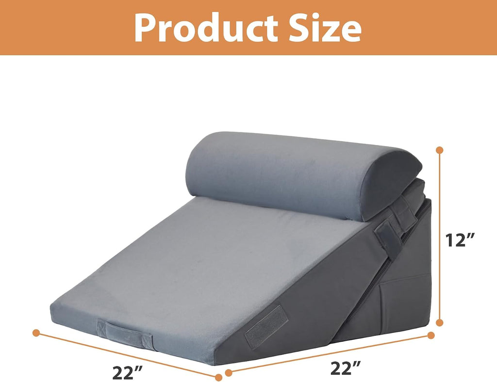 EnjoyaBetterLifeFromHere 3PCS Wedge Pillow for Acid Reflux Relief, Adjustable Wedge Pillow Headboard, Bed Wedges Pillow for Back, Sleeping…