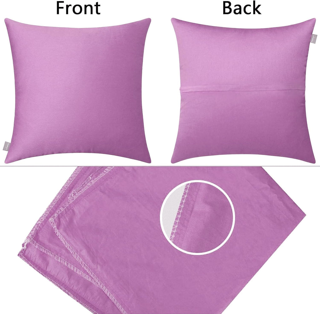 Thmyo 4-Pack 100% Cotton Comfortable Solid Decorative Throw Pillow Case Square Cushion Cover Pillowcase Sublimation Blank DIY Throw Pillowc…