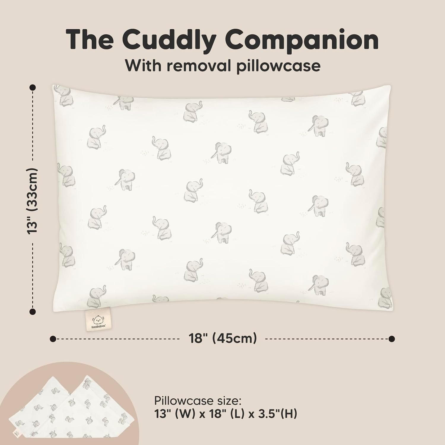 KeaBabies Toddler Pillow with Pillowcase - 13x18 My Little Cuddly Kids Travel Pillows for Sleeping, Nap, Viscose from Bamboo Nursery…