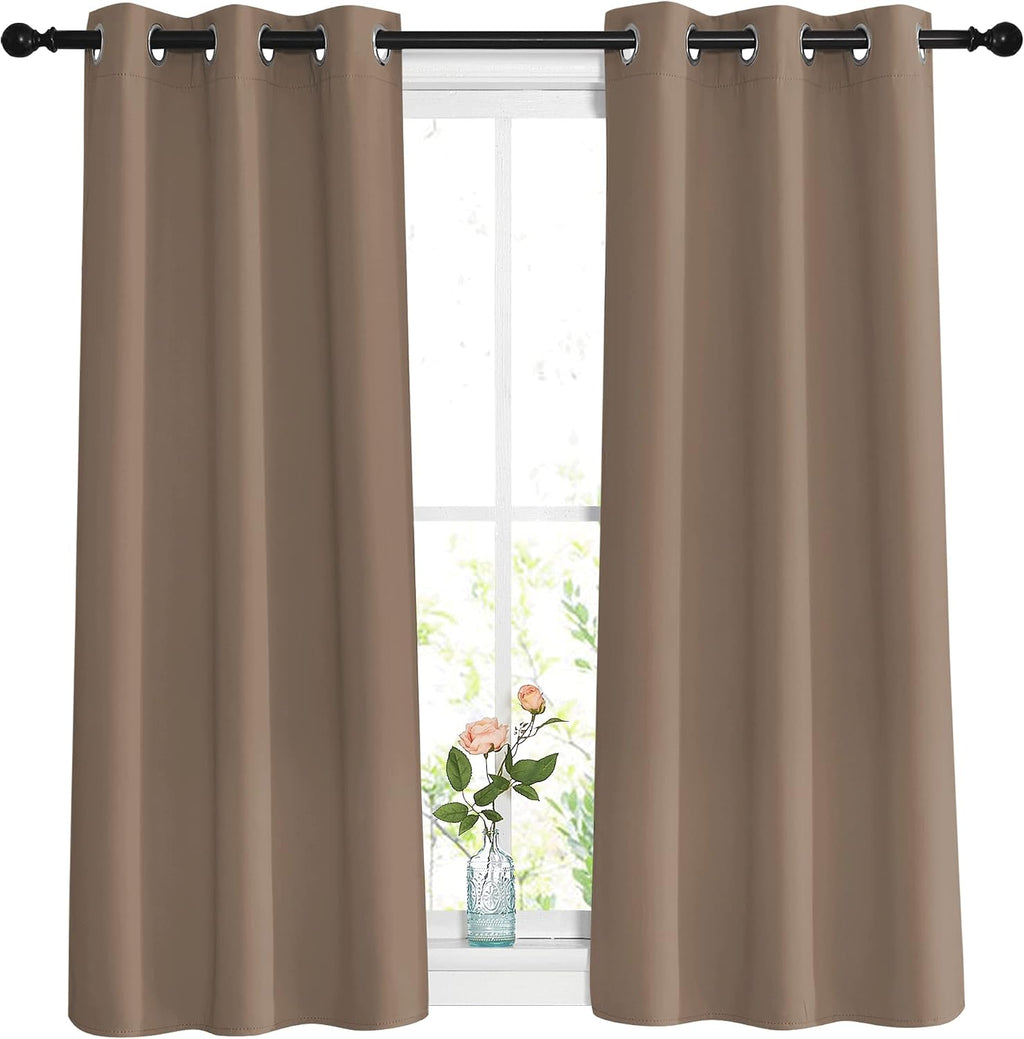 Nicetown Insulated Blackout Curtains and Drapes - Microfiber Energy Saving Thermal Insulated Solid Grommet Blackout Draperies for Kitchen (…
